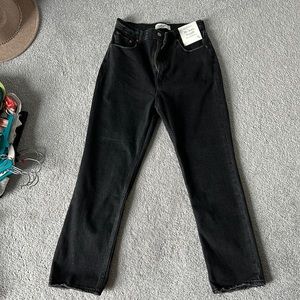 Abercrombie and Fitch, the ankle straight ultra high rise, black jeans